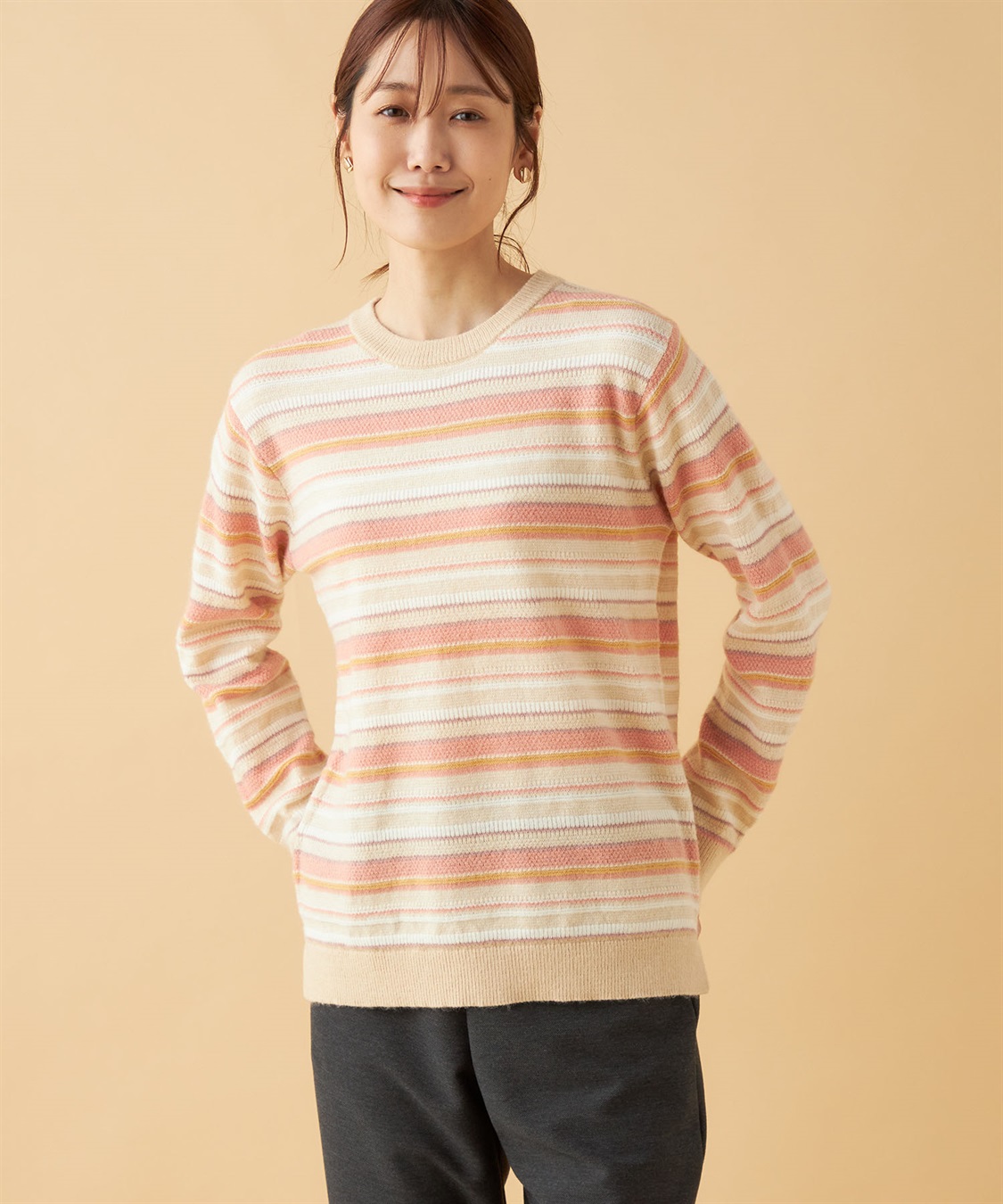 DECOY ジャガードボーダーニットプルオーバー_variation_1