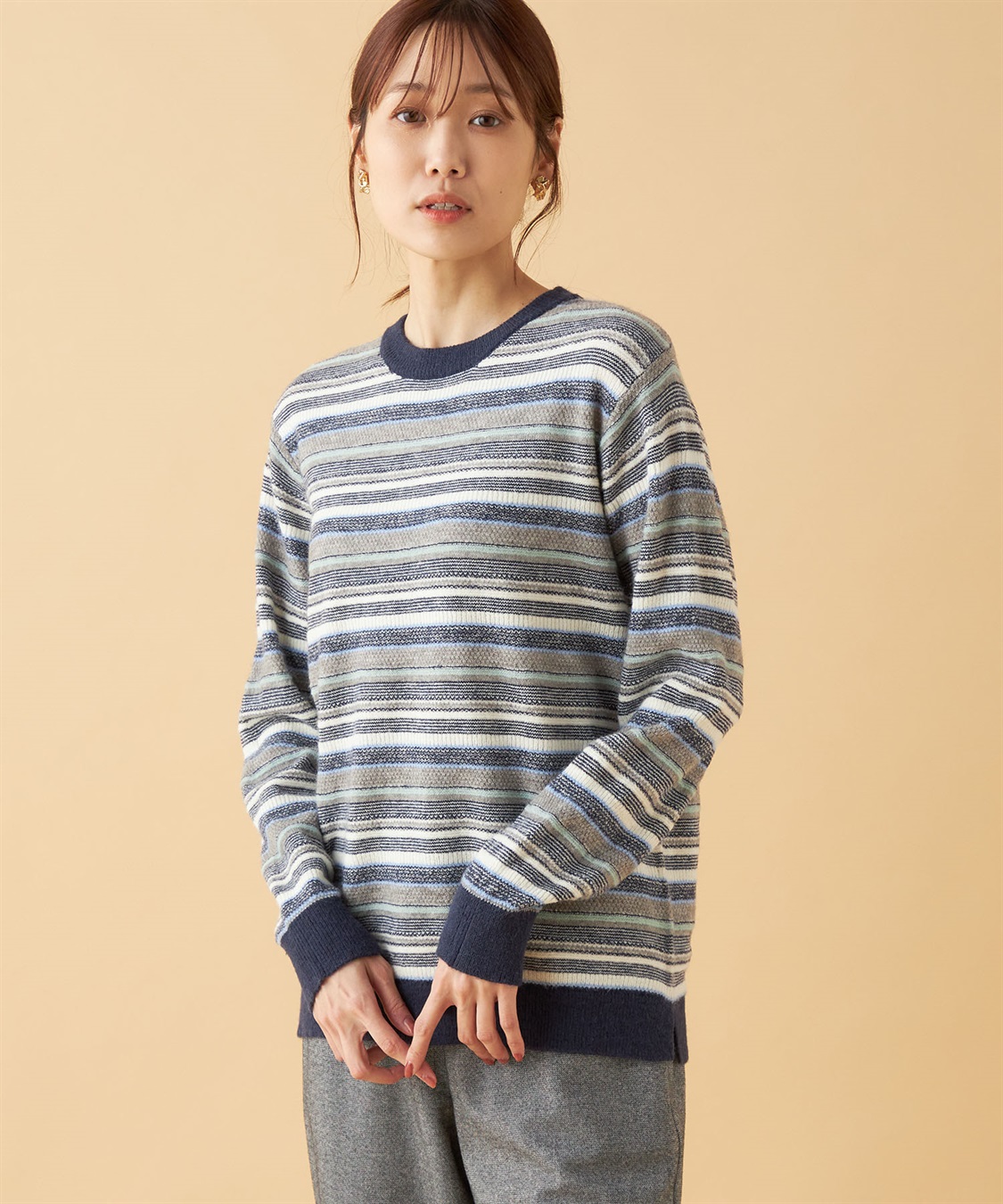 DECOY ジャガードボーダーニットプルオーバー_variation_3