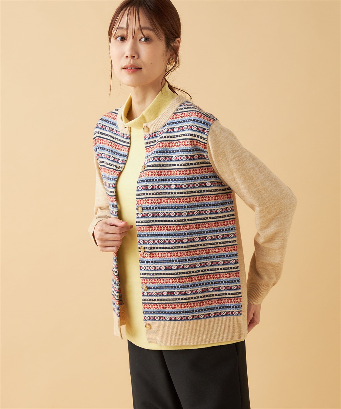 DECOY フロントジャガードニットカーディガン_variation_1