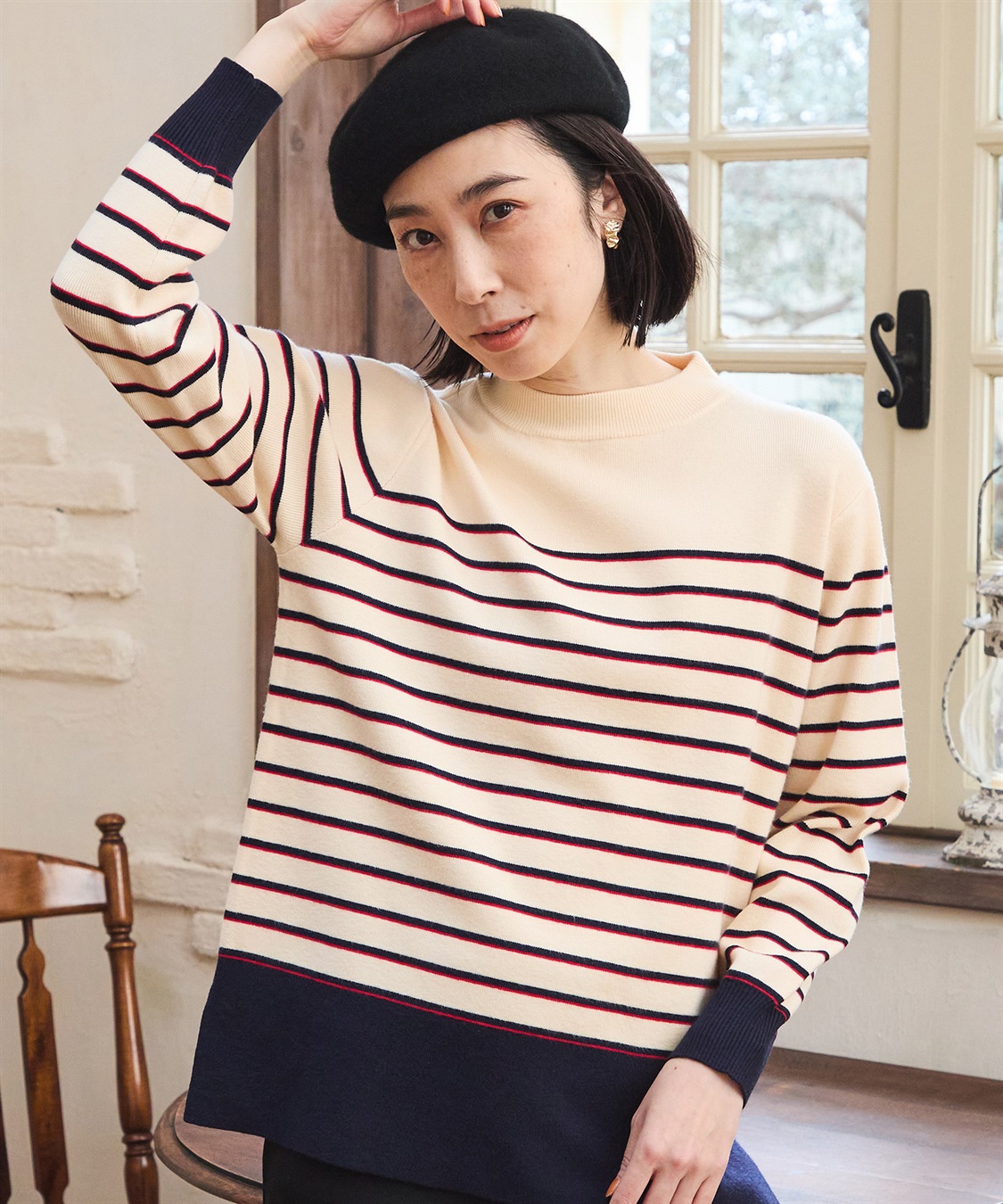 DECOY パネルボーダーニットプルオーバー_main