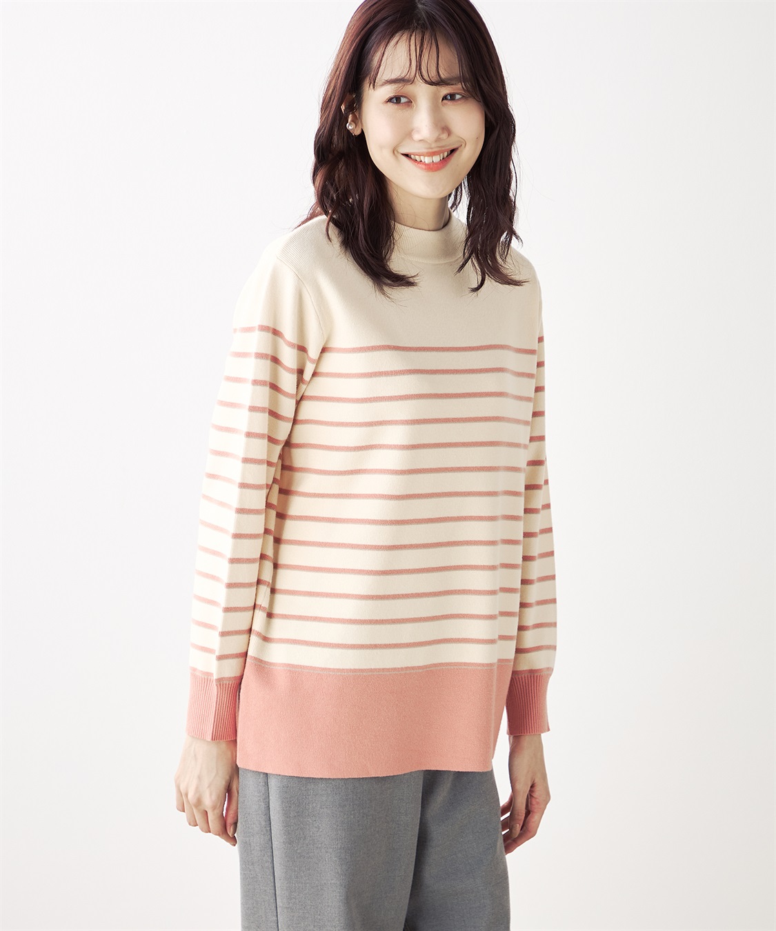 DECOY パネルボーダーニットプルオーバー_variation_1