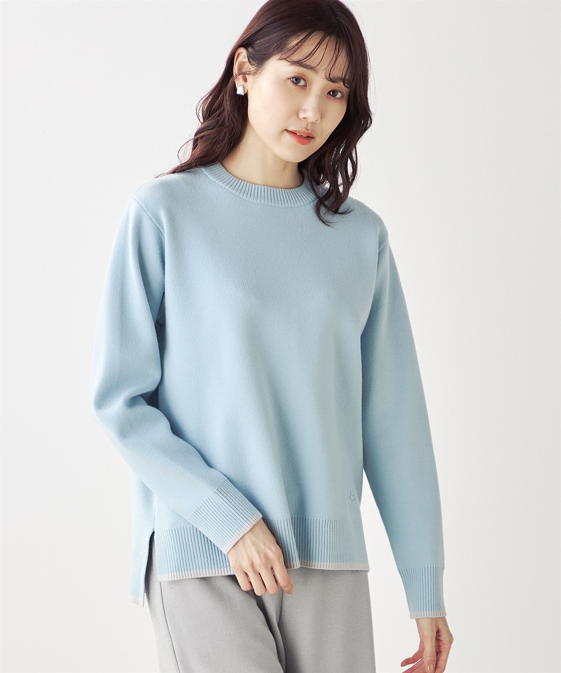 新品17,600円 ノーブル ウエスト クロス プルオーバー ニット カーキ pn-00454.jpg