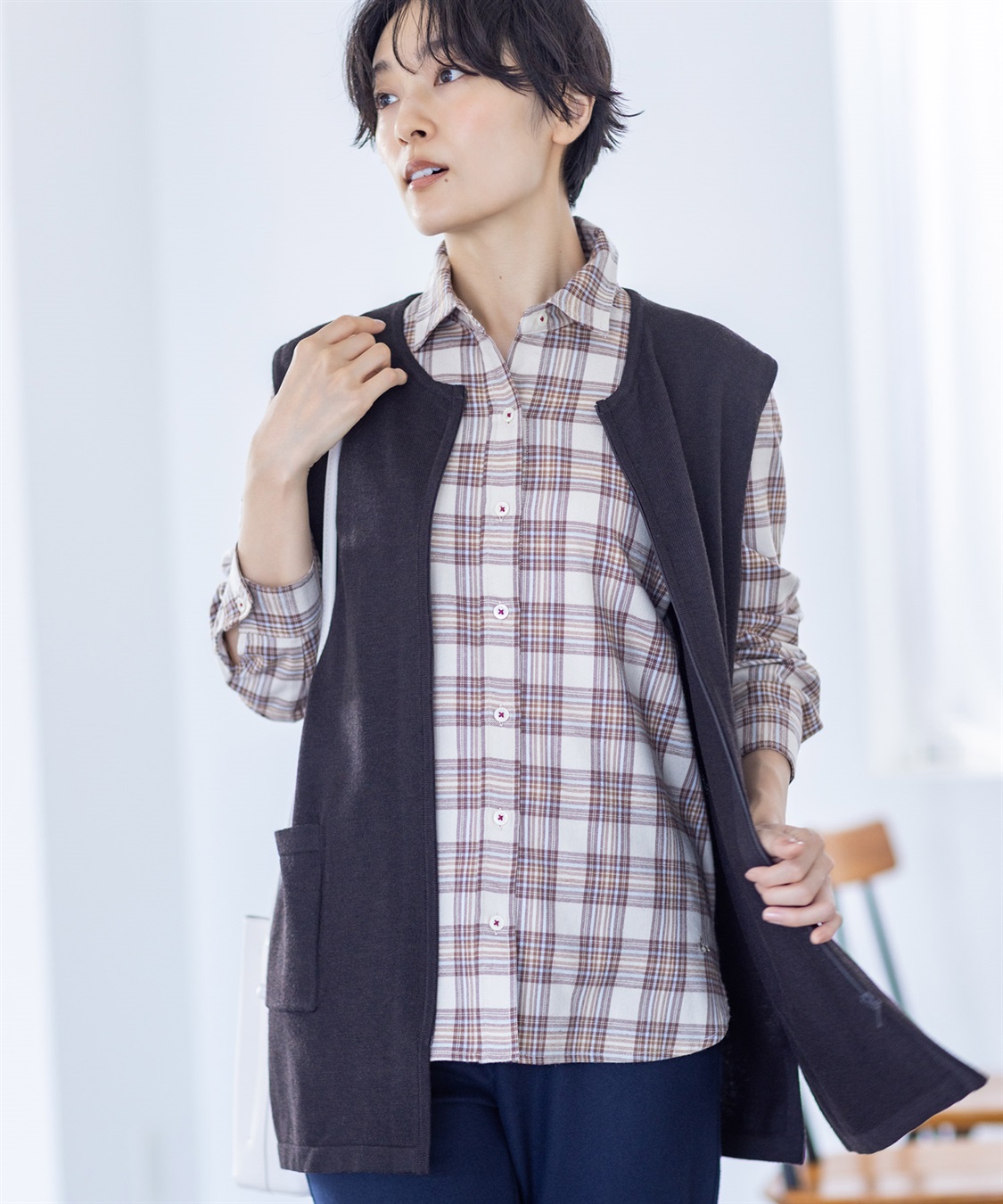 DECOY ニットロングジレ_main