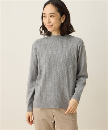 ニットプルオーバー(グレー-M)