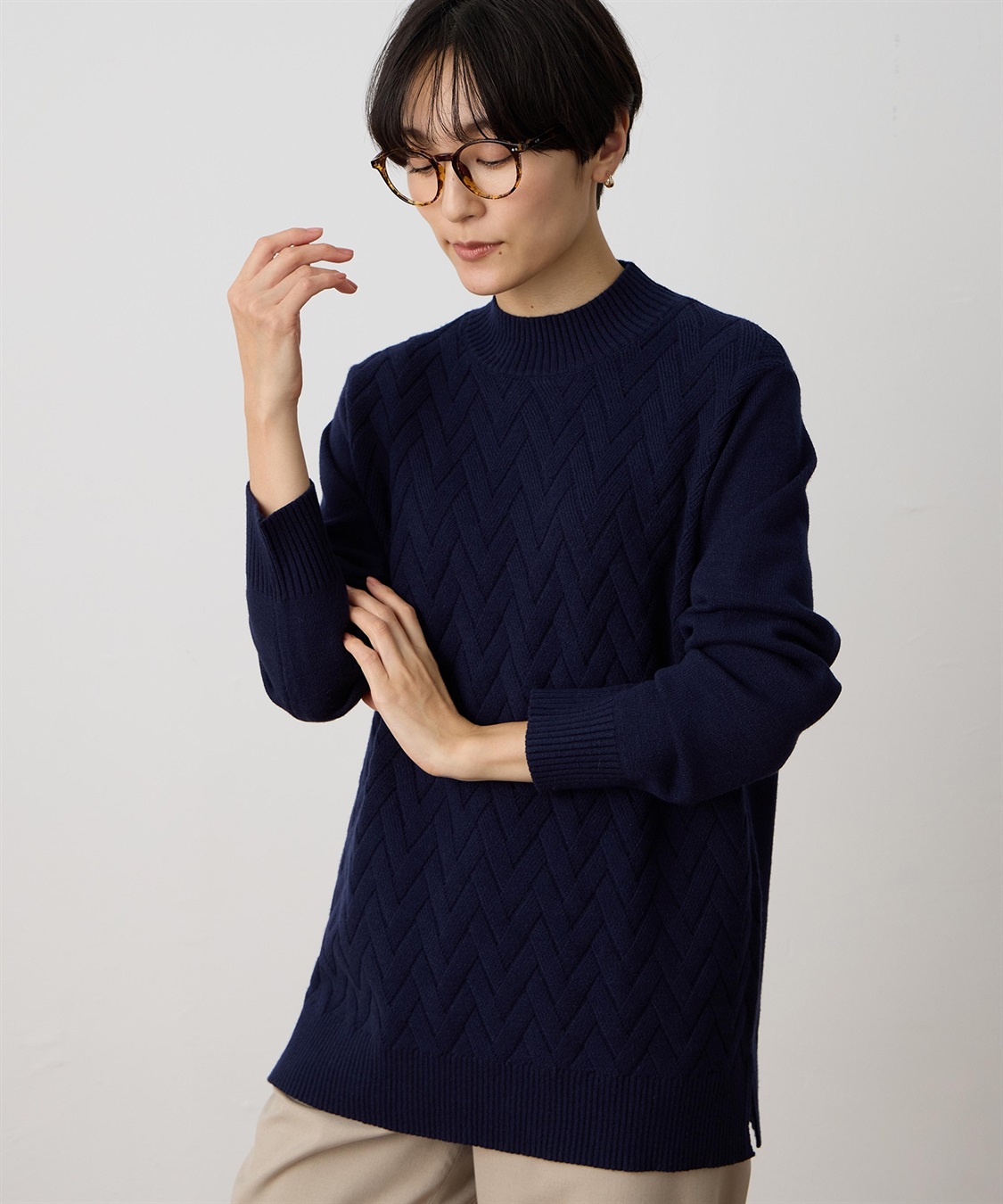ヘリンボーンニットプルオーバー DECOY｜クロスプラス公式通販サイト