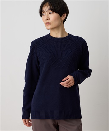 ニットプルオーバー(ネイビー-M)