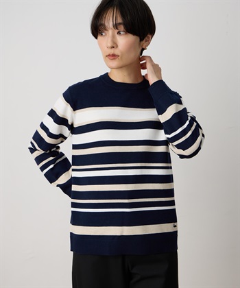 DECOY パネルボーダーニットプルオーバー【ハンドウォッシャブル】_variationthumb_2