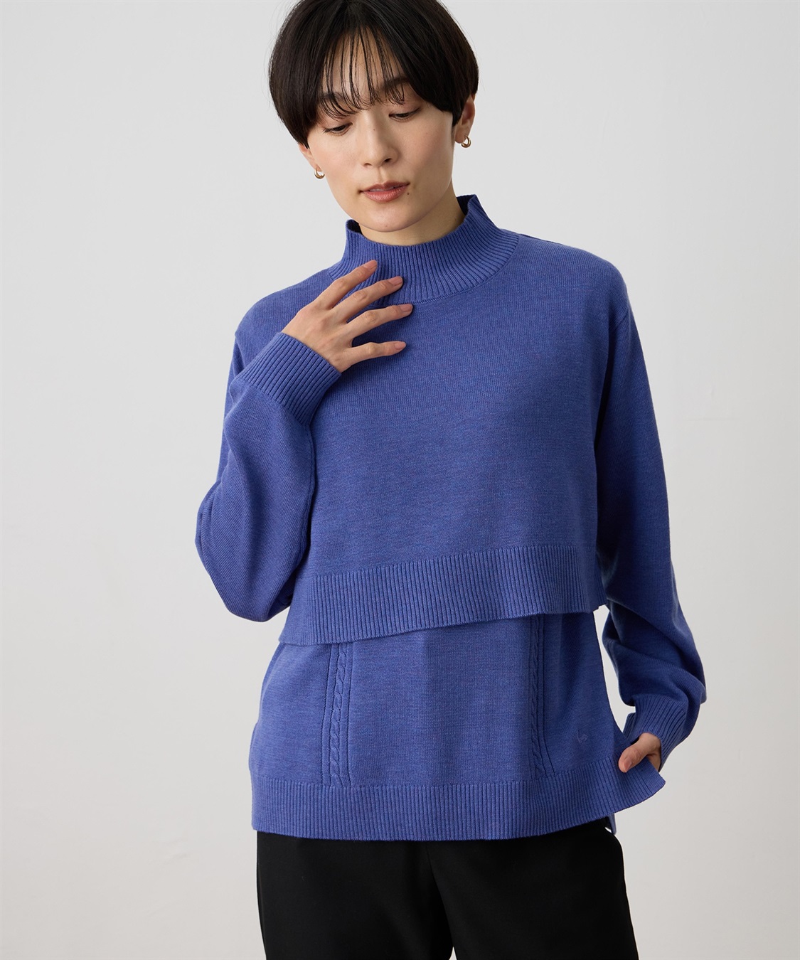 DECOY ハイネックニットアンサンブル【アンサンブル(2枚セット)・ハンドウォッシャブル】_variation_2