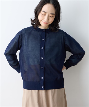 DECOY サラコクルーネック9分袖カーディガン【接触冷感・ウォッシャブル・毛玉になりにくい】_variationthumb_3