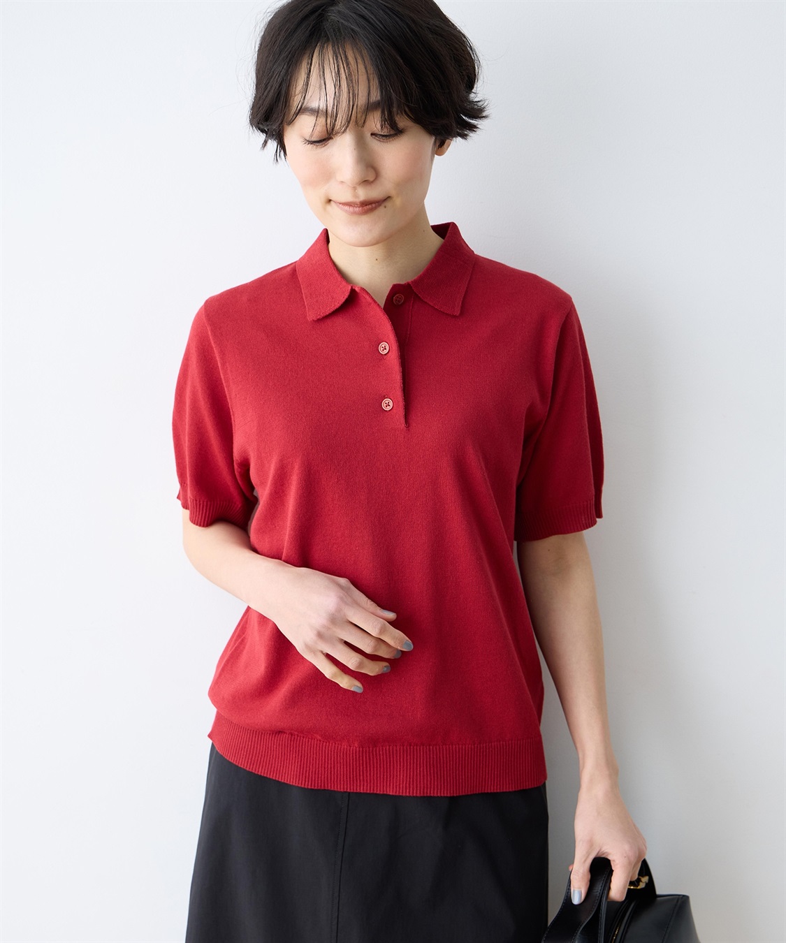 DECOY ポロカラーニット【ハンドウォッシャブル】_variation_1