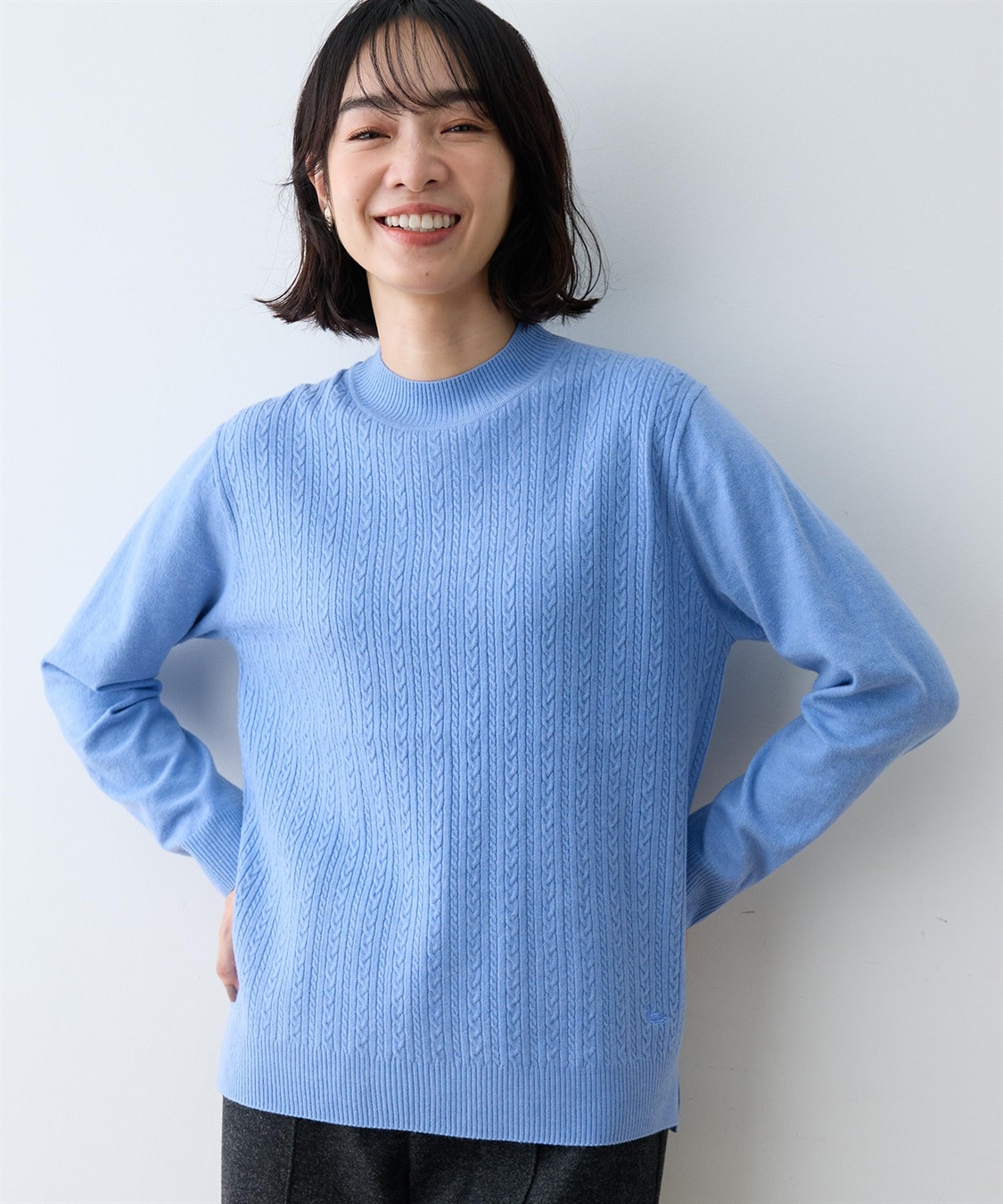 DECOY ケーブル編みハイネックニットプルオーバー【ハンドウォッシャブル】_variation_4