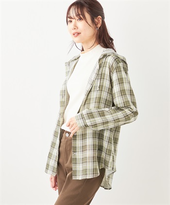 DECOY Wガーゼチェックシャツ羽織り_variationthumb_2