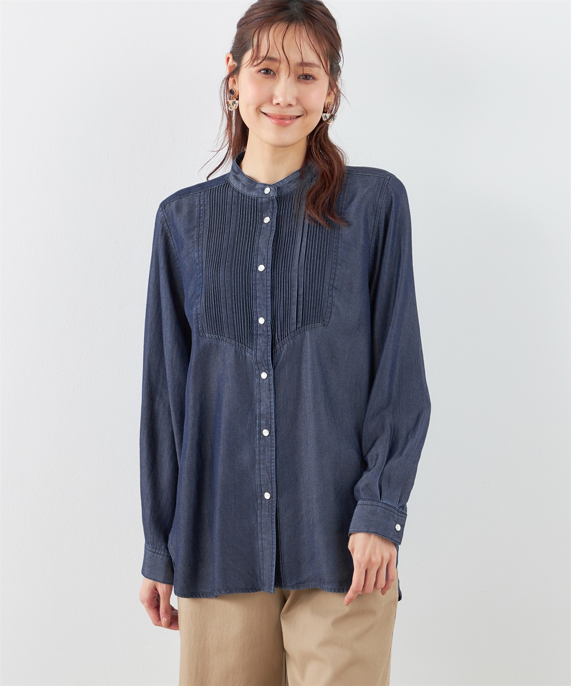 DECOY テンセルデニムピンタックシャツ_variation_1