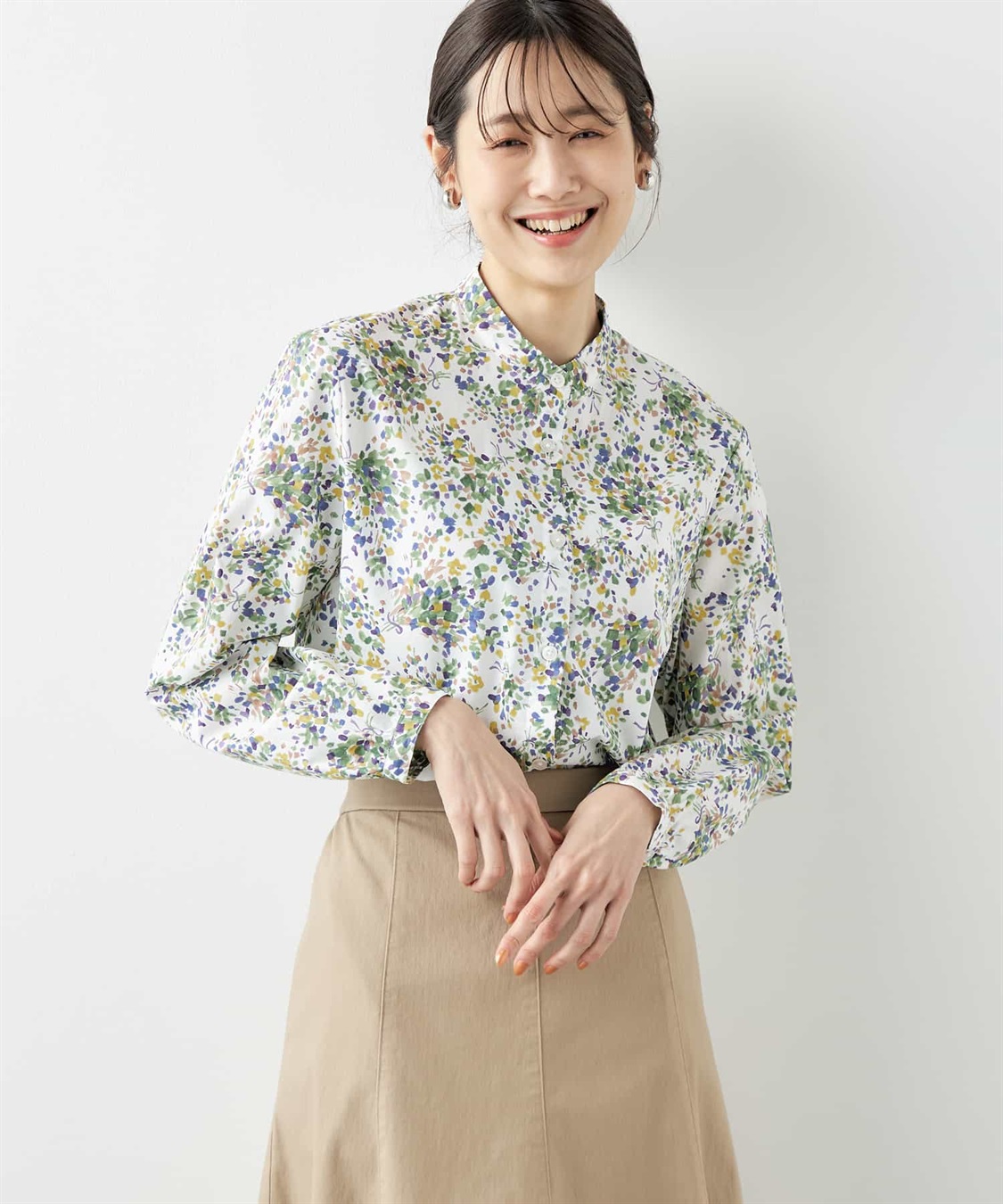 DECOY 花柄スキッパーブラウス_main