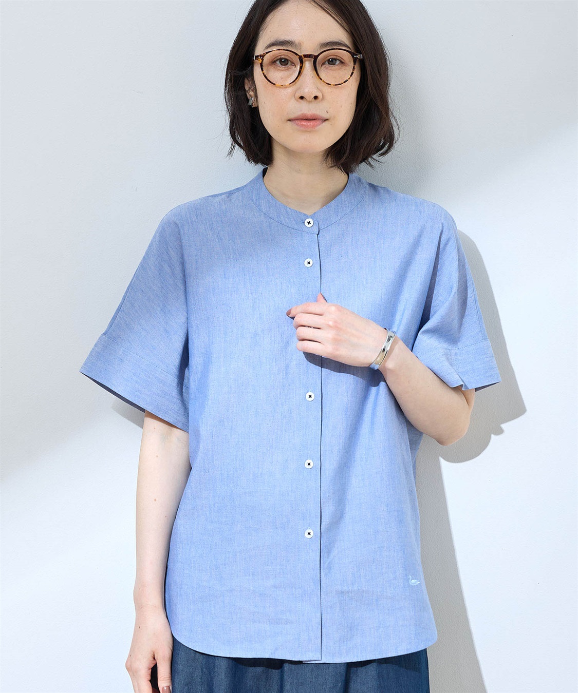 DECOY 【シワになりにくい】バンドカラーブラウス_variation_1