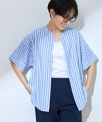 DECOY 【シワになりにくい】バンドカラーブラウス_variationthumb_2