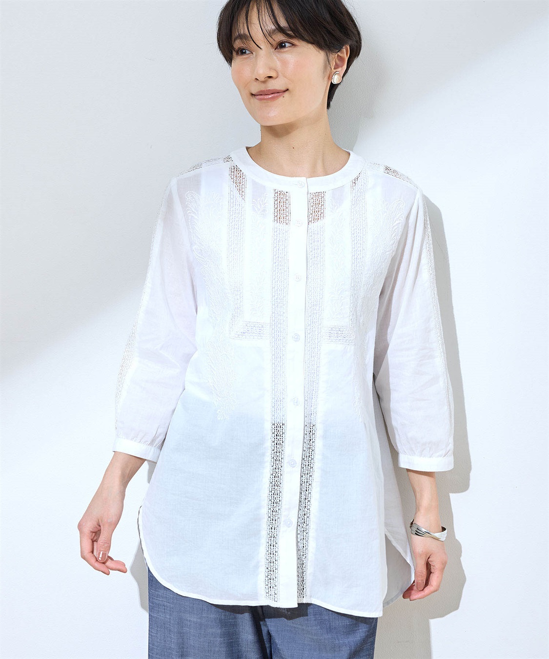 DECOY レース刺しゅうブラウス_main