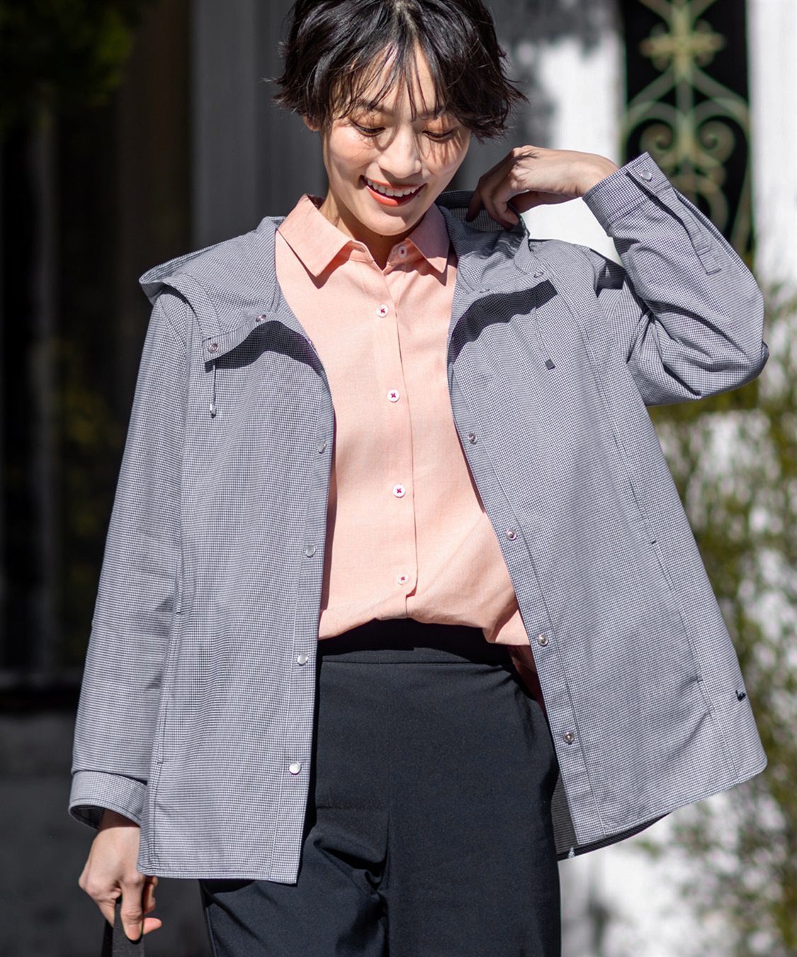 DECOY ギンガムフードシャツ_main