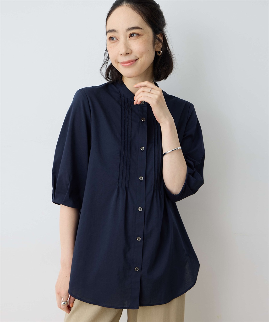 DECOY ピンタックボリュームスリーブブラウス_main