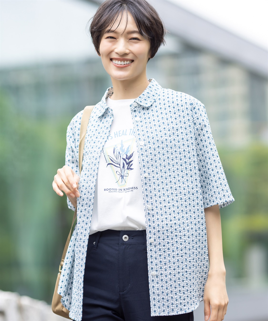 DECOY オーガニックコットンサッカーブラウス_main