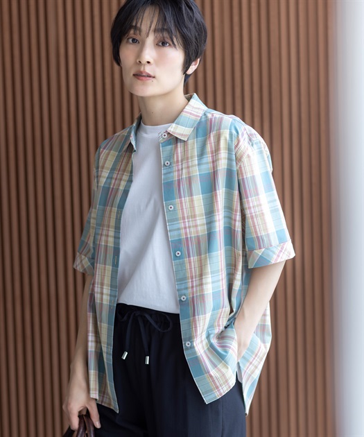 5/30終◆極美品✨ichi ◇オーガニックコットン オーバー ブラウスギャザー オーガニックコットンシームレスオーバーシャツ （白）【ユニ