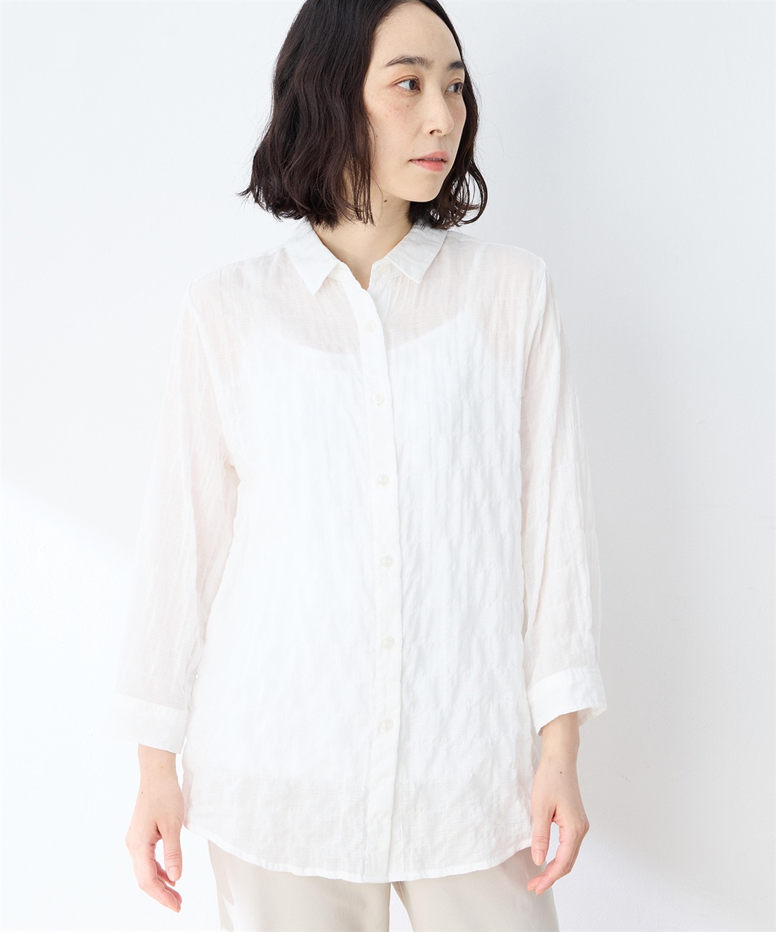 DECOY ドビーシャーリングチュニックブラウス_variation_1