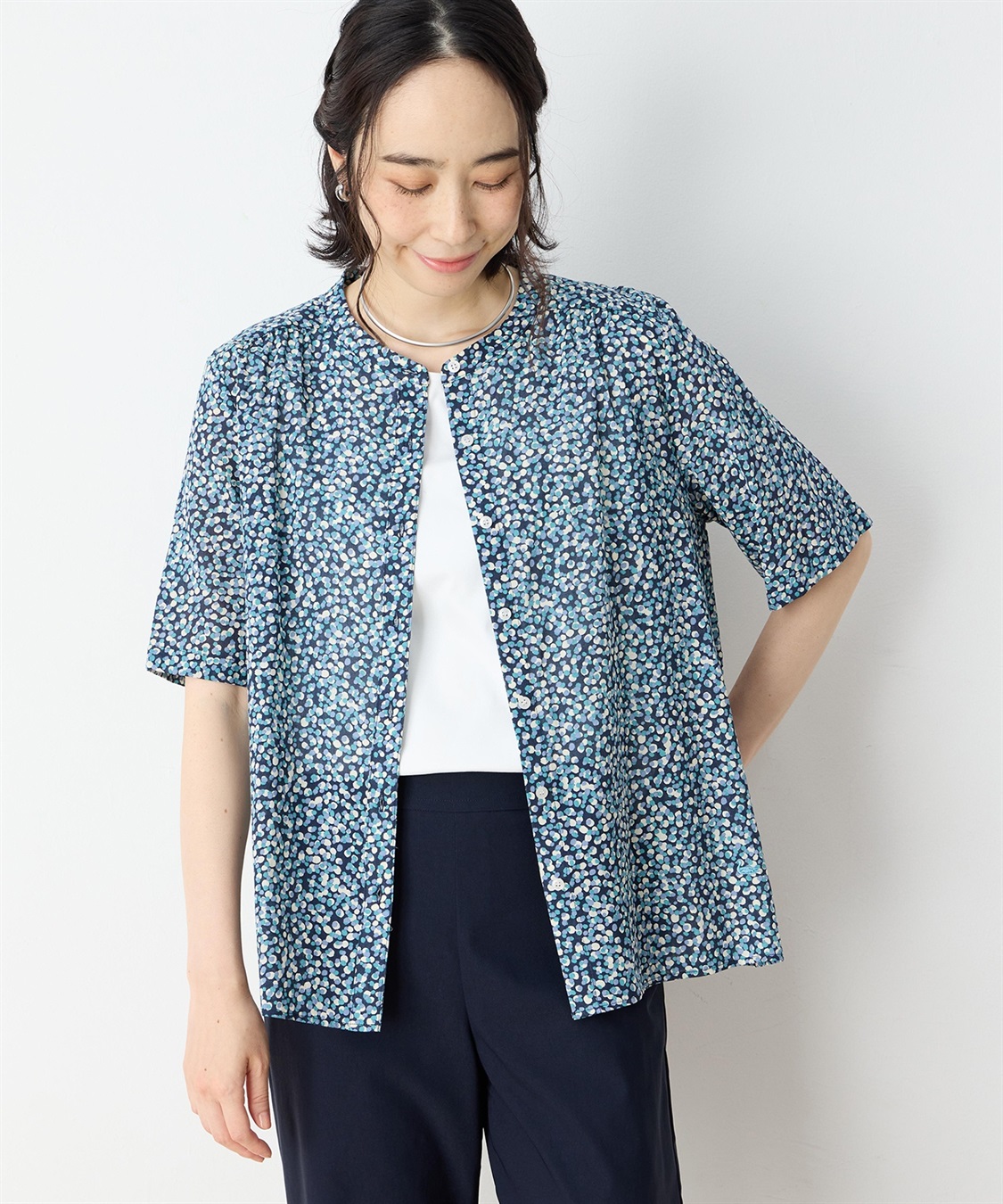 DECOY オーガニックコットンプリントブラウス_variation_2