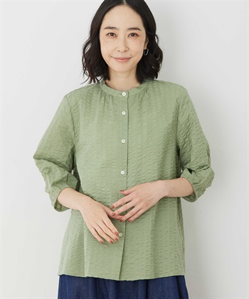 パフスリーブブラウス(カーキ-9号)