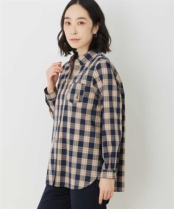チェックシャツ(ベージュ-9号)