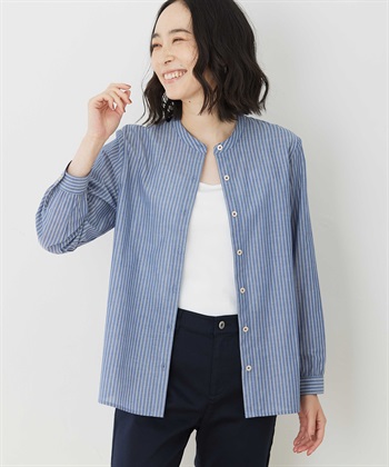 ストライプシャツ(ネイビー-9号)