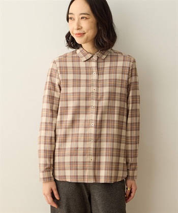 チェックシャツ(ベージュ-9号)