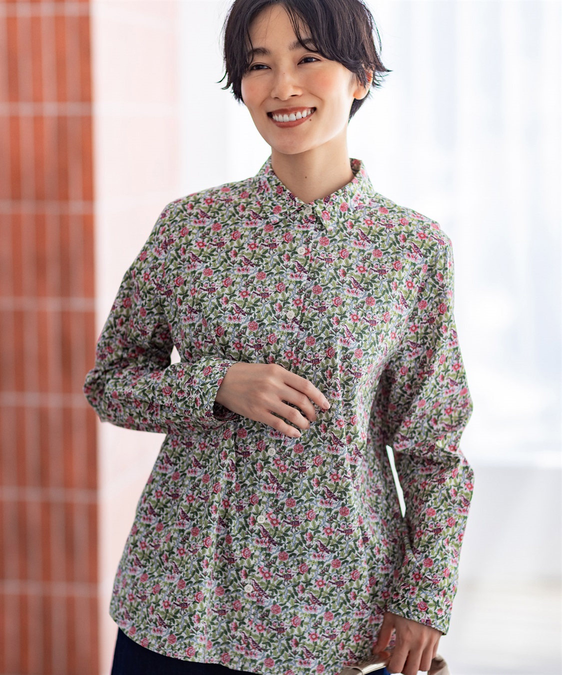 DECOY リバティプリントブラウス_main