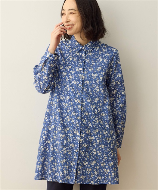 リバティ生地使用 ピンタックブラウス リバティプリントピンタックブラウス DECOY｜クロスプラス公式通販サイト