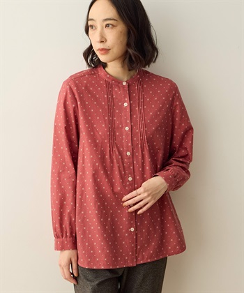 起毛プリントシャツ(レッド-9号)