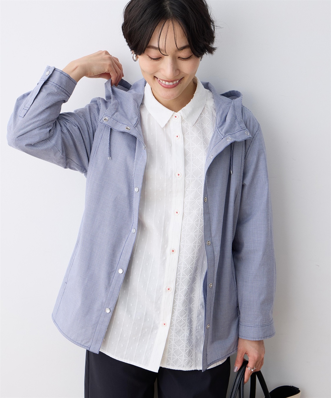 DECOY ギンガムフードシャツジャケット_main