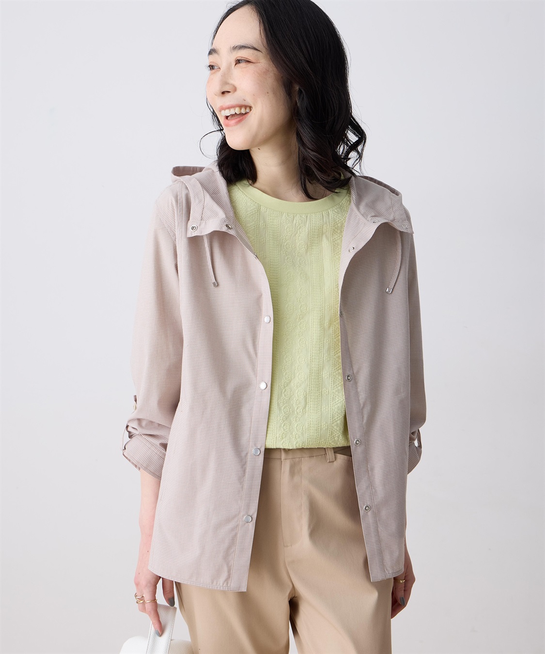 DECOY ギンガムフードシャツジャケット_variation_1