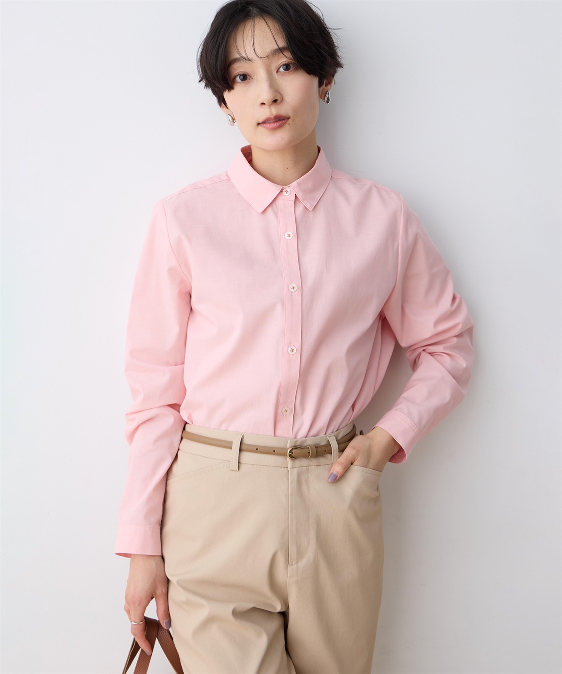 DECOY レギュラーカラーシャツブラウス【綿100％・シワになりにくい】_variation_1