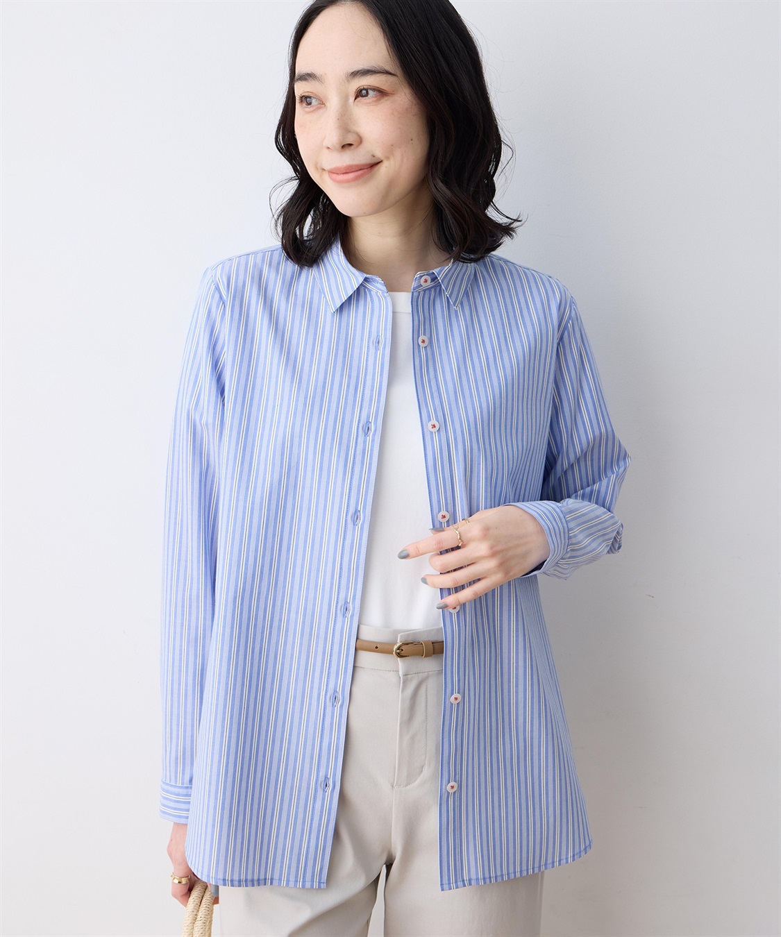 DECOY レギュラーカラーシャツブラウス【綿100％・シワになりにくい】_variation_2