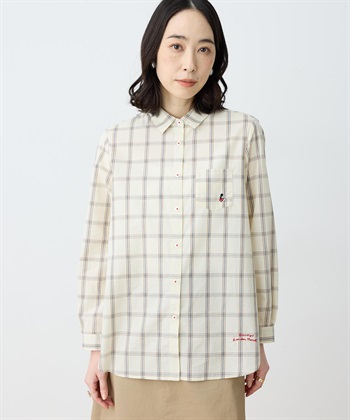 【chiyoさんコラボ】ロンドンマーチチェックブラウス【オーガニックコットンブレンド】(ベージュ-9号)