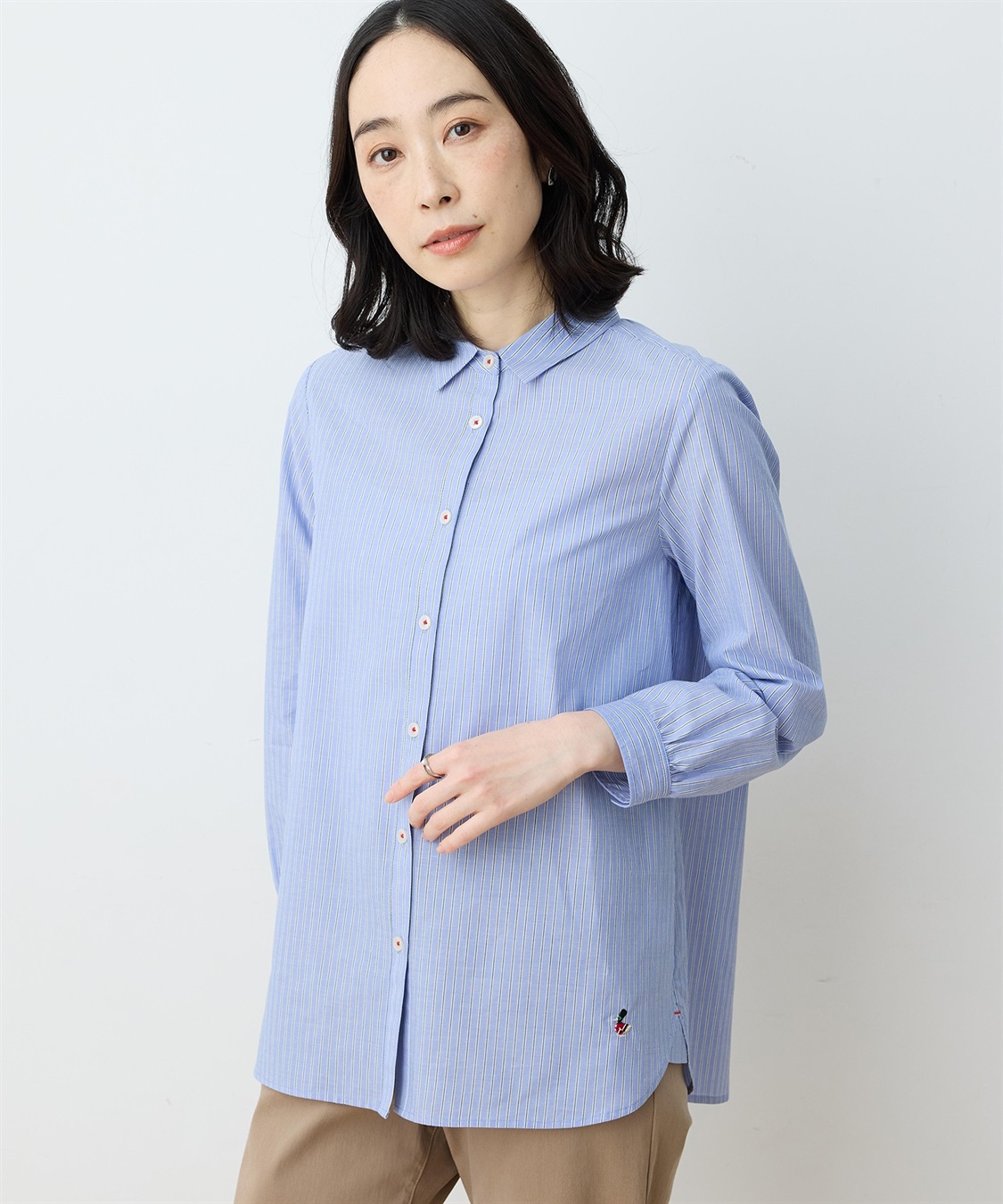 DECOY 【chiyoさんコラボ】ロンドンマーチストライプブラウス【オーガニックコットンブレンド】_main