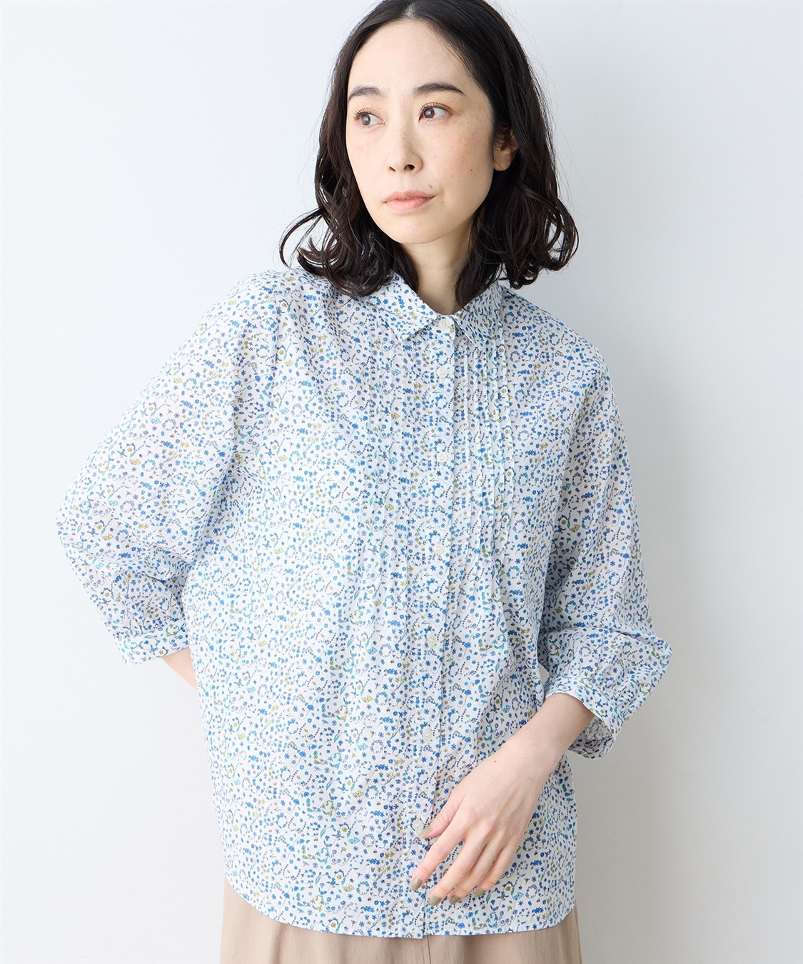 DECOY 【Liberty】リバティプリントピンタックブラウス_main