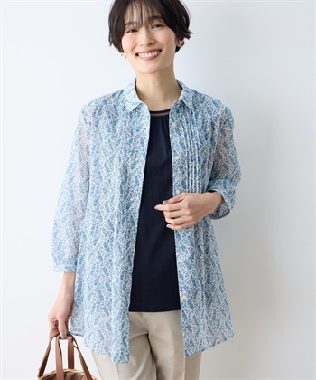 DECOY 【Liberty】リバティプリントボイルピンタックブラウス_variationthumb_2