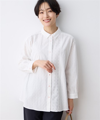 パッチワークブラウス(ホワイト-9号)