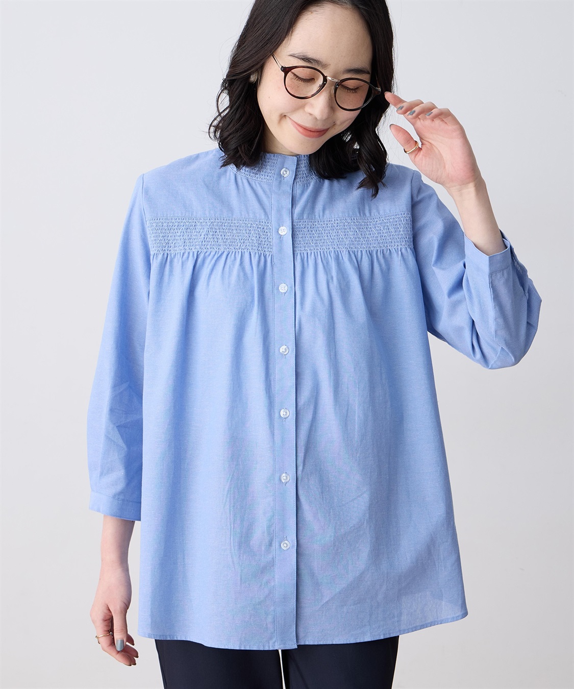 DECOY シャンブレー刺しゅうブラウス_main