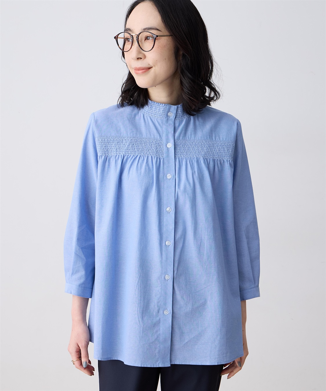 DECOY シャンブレー刺しゅうブラウス_variation_1