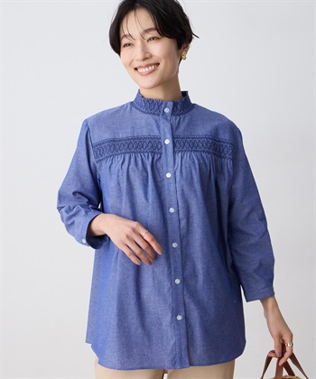 DECOY シャンブレー刺しゅうブラウス_variationthumb_2