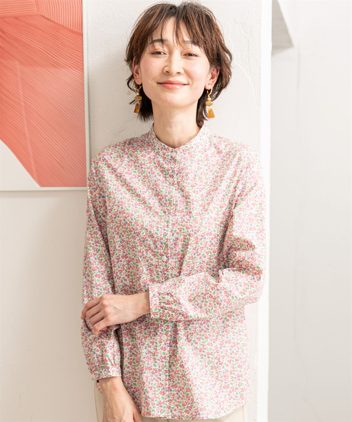 DECOY 花柄オーガニックコットンブラウス_variation_1