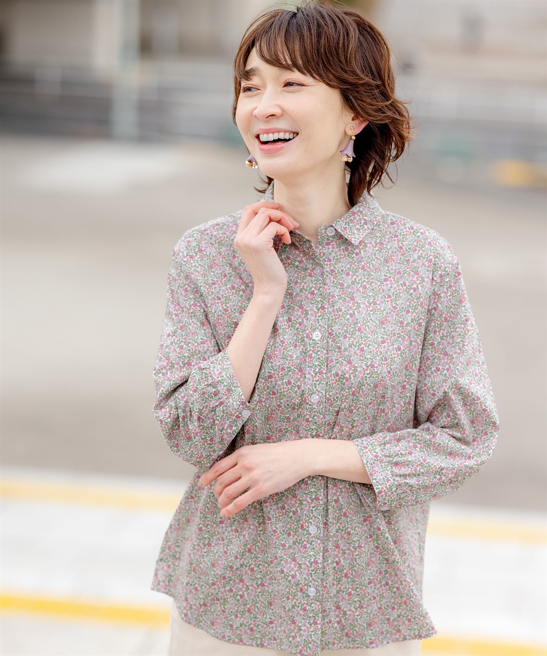 DECOY リバティ小花プリントブラウス_main