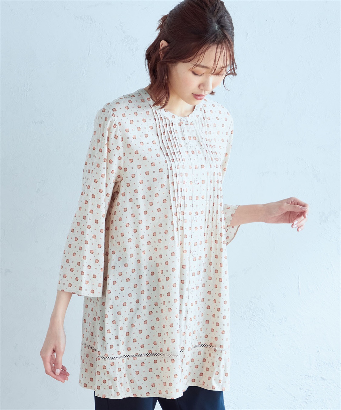 DECOY 小紋柄シャツチュニック_variation_2