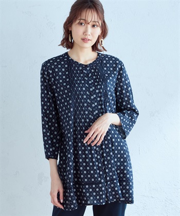 DECOY 小紋柄シャツチュニック_variationthumb_3